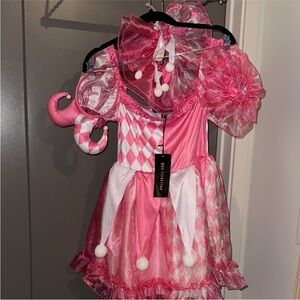 Trickz n Treatz PINWHEEL FANTASY JESTER COSTUME - PINK clown